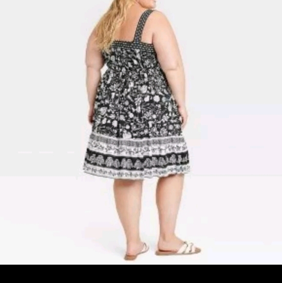 Knox Rose Black & White Floral Empire Midi Sundress,  Sz 4X NWT - Picture 4 of 10